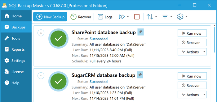 SQL Backup Master screenshot