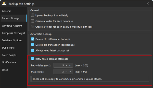 SQL Backup Master - Retry Failed Backups