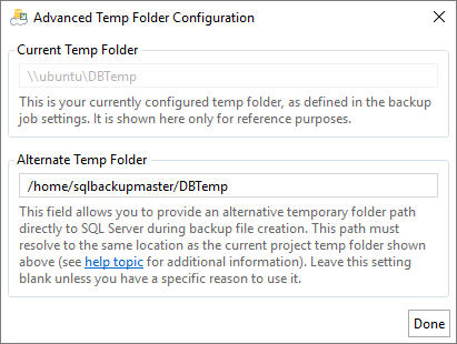 Advanced temp folder configuration