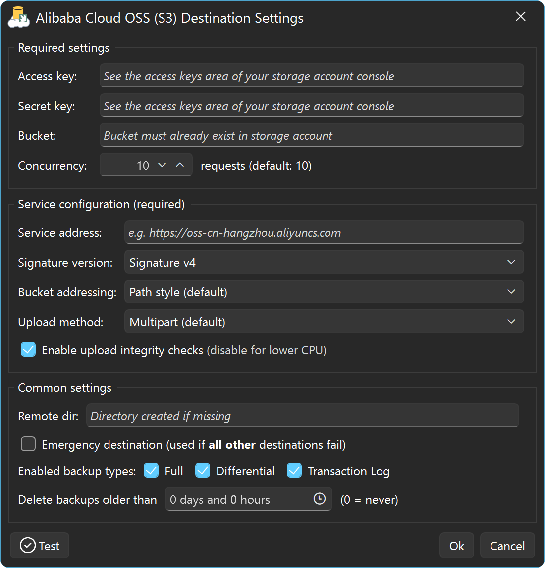 SQL Backup Master - Back up to Alibaba Cloud